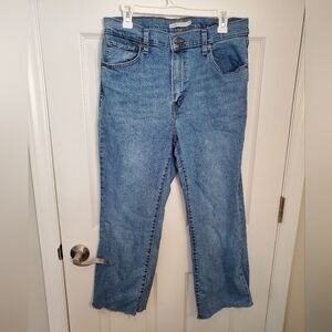 𝅺HIGH Waisted Crop Flare Levi's Jeans with Frayed Hem
